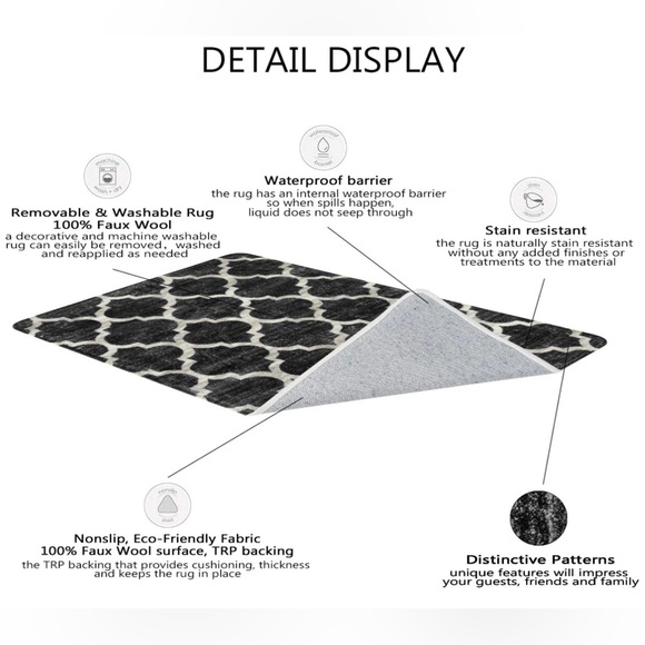 2X6’ Lahome Moroccan Runner Rug Non Slip Farmhouse Hallway Entryway Washable NEW - Picture 5 of 8